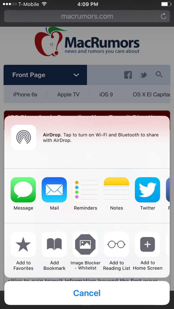Safari Whitelist Action